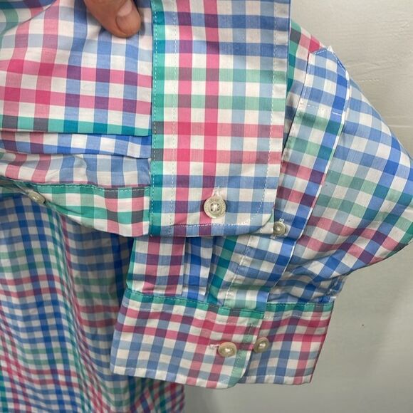 Lands End Men’s Plaid Collared Front Button Closure Long Sleeve Shirt size XXL - Picture 6 of 12